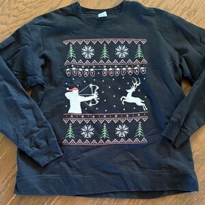 Black Holiday Graphic Sweater